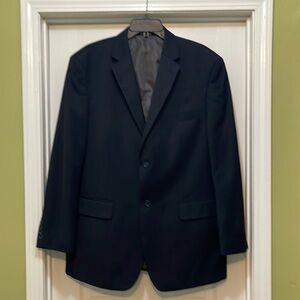 Lineage - men’s black micro pinstripes suit jacket - size 44R